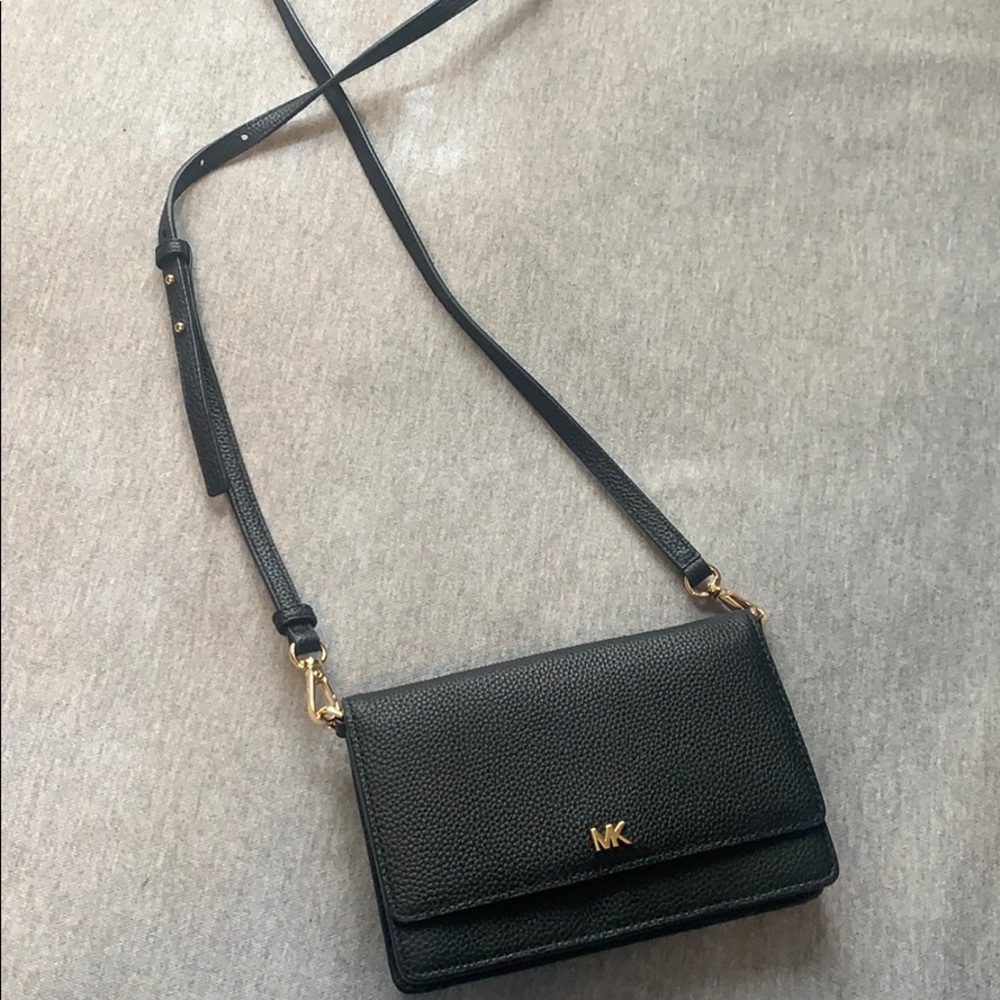 Michael Kors Black Pebbled Leather Crossbody Bag